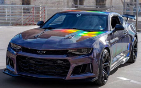 HoloHex Chrome Black Car Wrap Vinyl Film