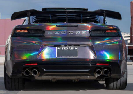HoloHex Chrome Black Car Wrap Vinyl Film