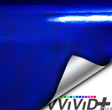VVIVID+ Holographic Gloss Weave Blue vinyl wrap