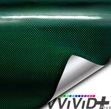 VVIVID+ Holographic Gloss Weave Green vinyl wrap