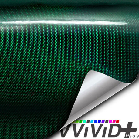 VVIVID+ Holographic Gloss Weave Green vinyl wrap