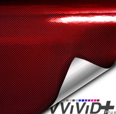 VVIVID+ Holographic Gloss Weave Red vinyl wrap