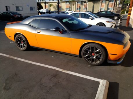 Premium Plus Matte Metallic Orange Ghost car wrap vinyl film